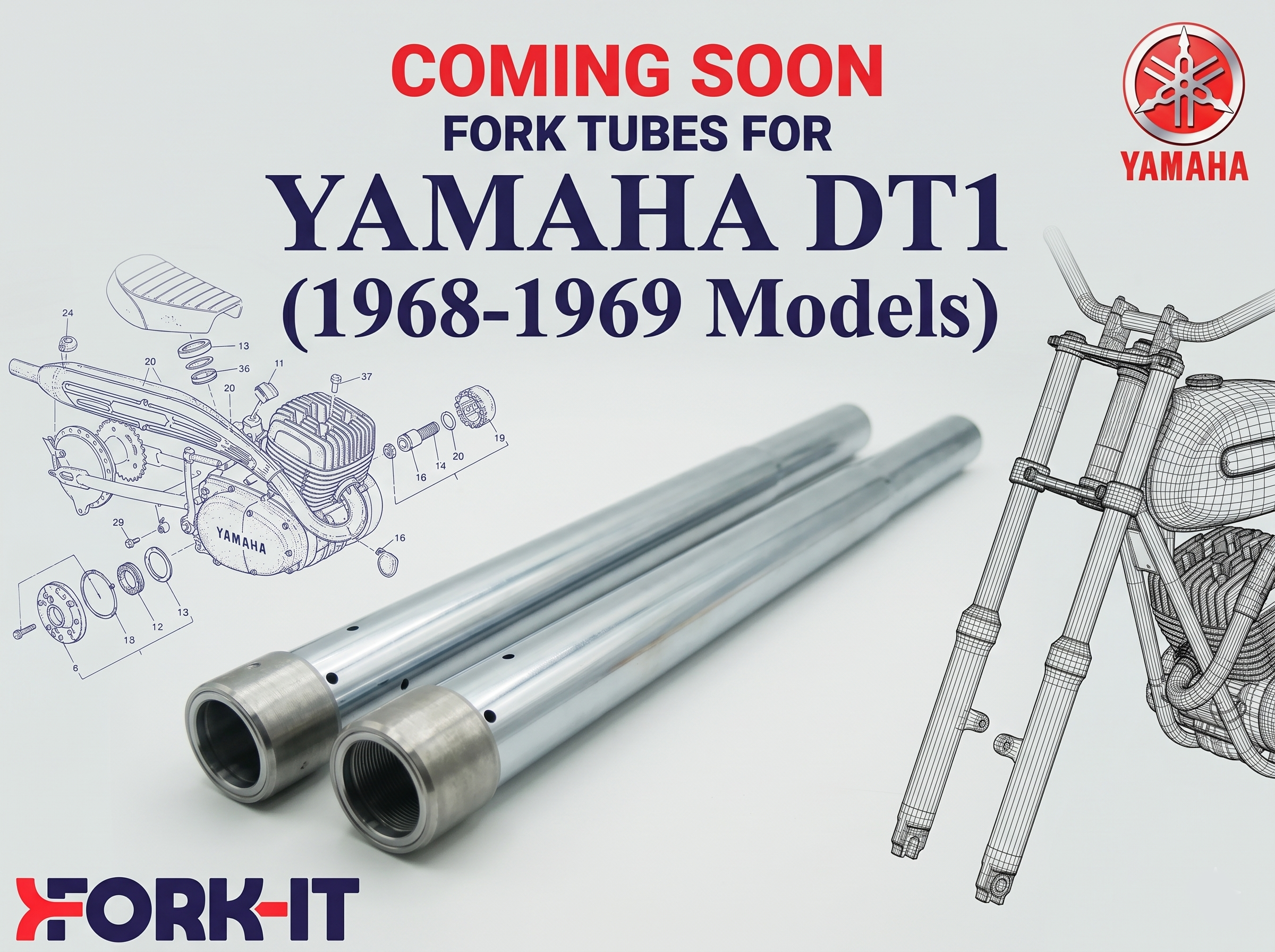 Coming Soon: 1968-1969 Yamaha DT1 Fork Tubes