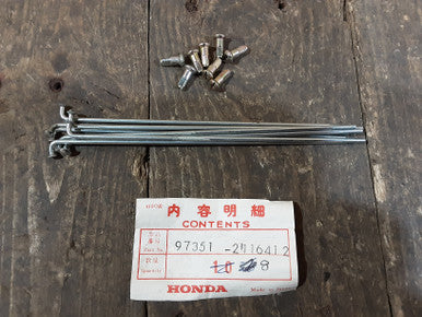 Honda Spoke B Front with Nipples (8), Genuine NOS