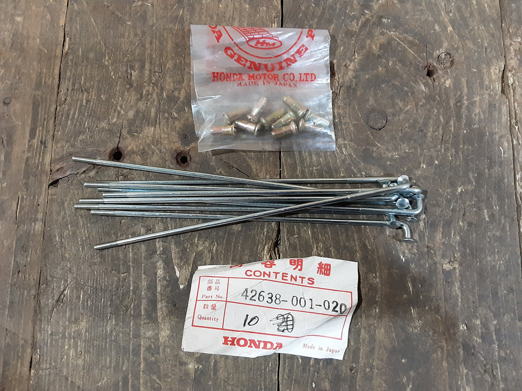 Honda C100 ,Spoke B Rear with Nipples (10), Genuine NOS Honda Part Number