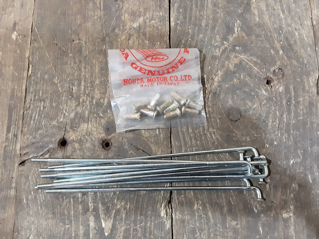 Honda C100 ,Spoke B Rear with Nipples (10), Genuine NOS Honda Part Number