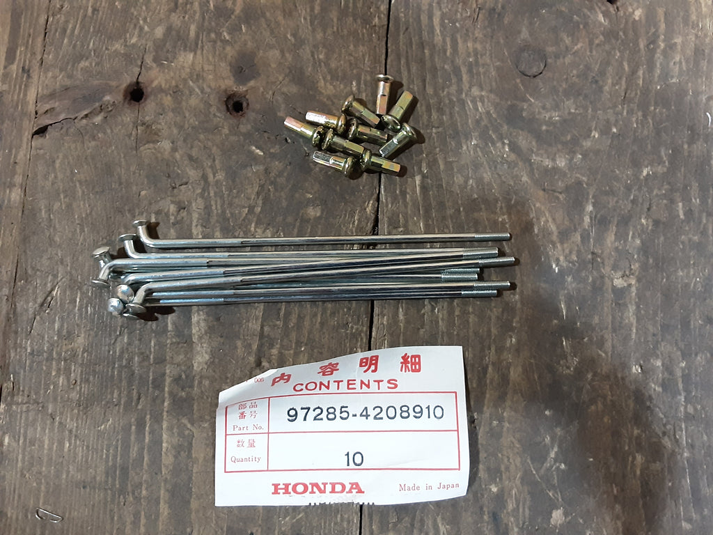 Honda ,Spoke B 10X124.5 with Nipples, Genuine NOS Honda Part Number 97285-4208910