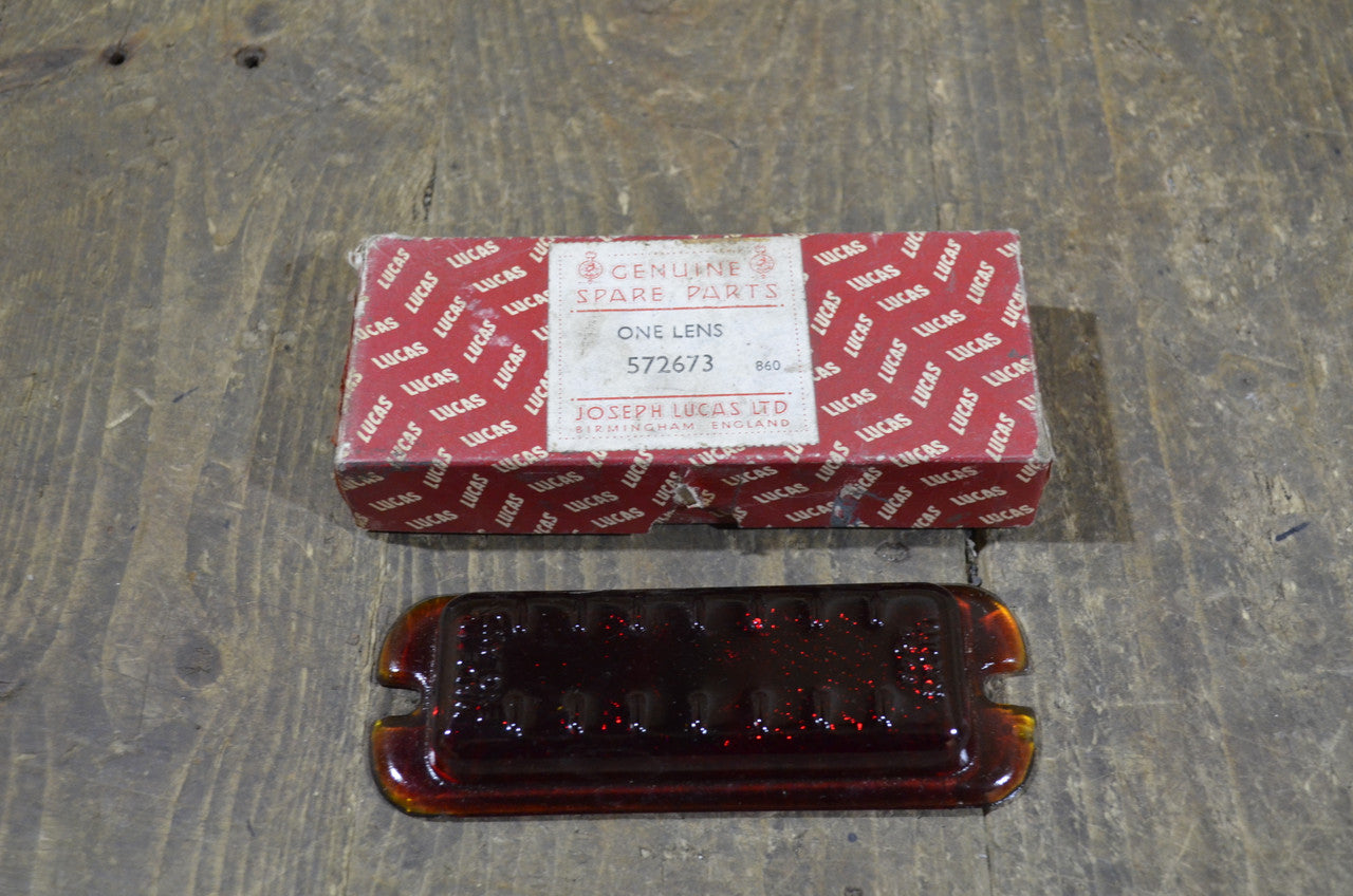 Joseph Lucas Ltd of Birmingham ,Red Rear Glass, Lens (572673) Genuine NOS
