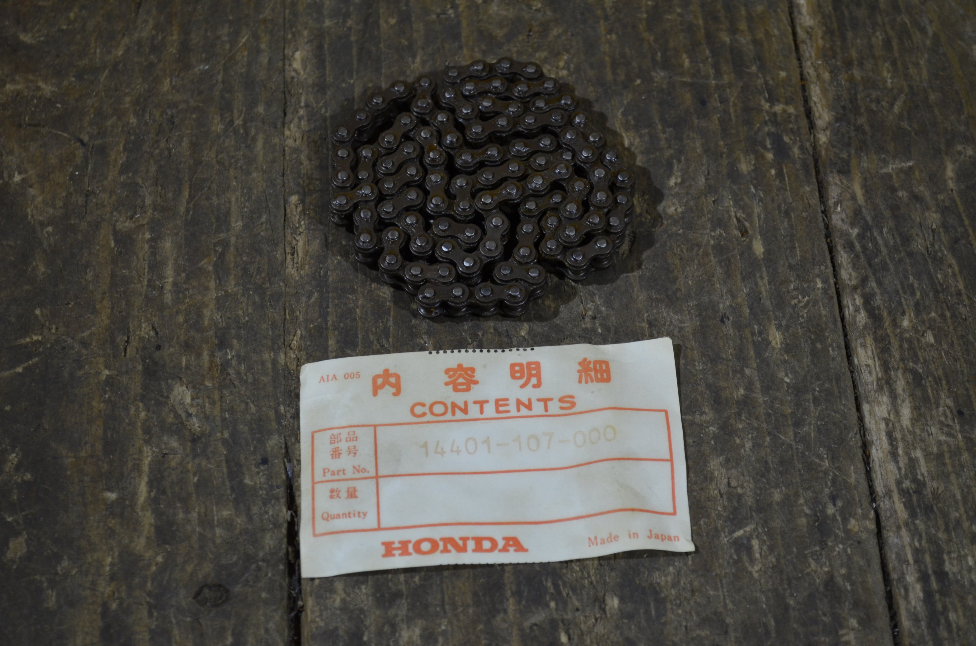 Honda CB100 ,Cam Chain, Genuine NOS Honda Part Number 14401-107-000