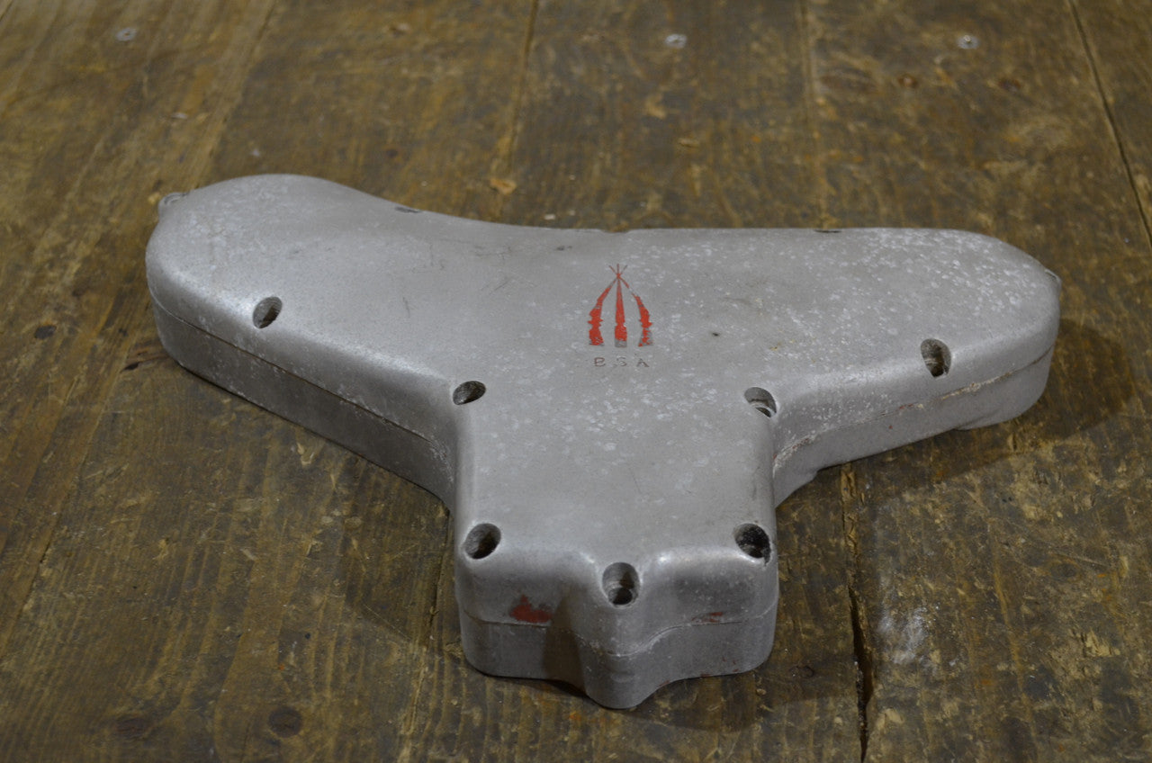 BSA A7 A10 Pre Unit Twin Square Edge ,Timing Cover, With Back Plate Used Part