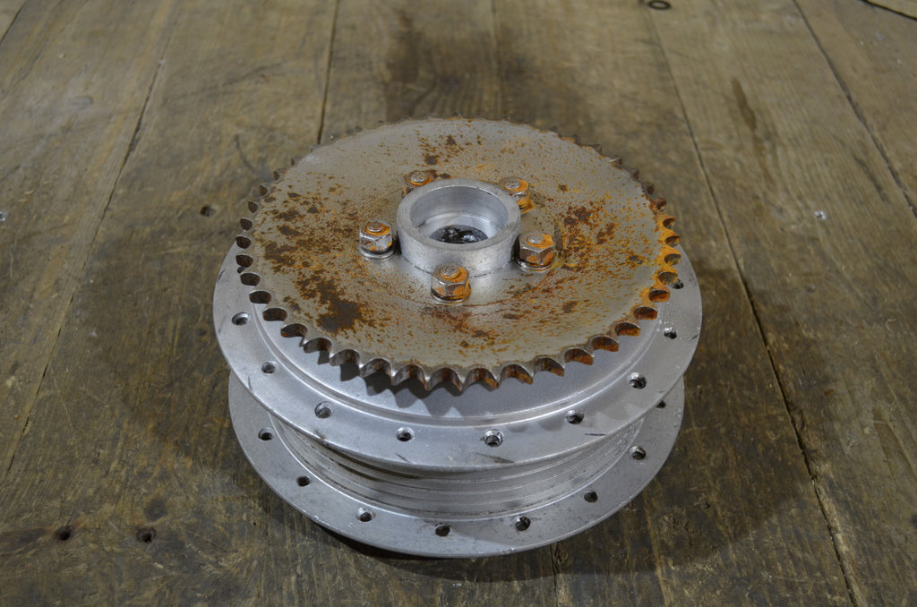 MAF 175 250 Rear ,Hub Brake Plate, Sprocket & Spindle Used Part