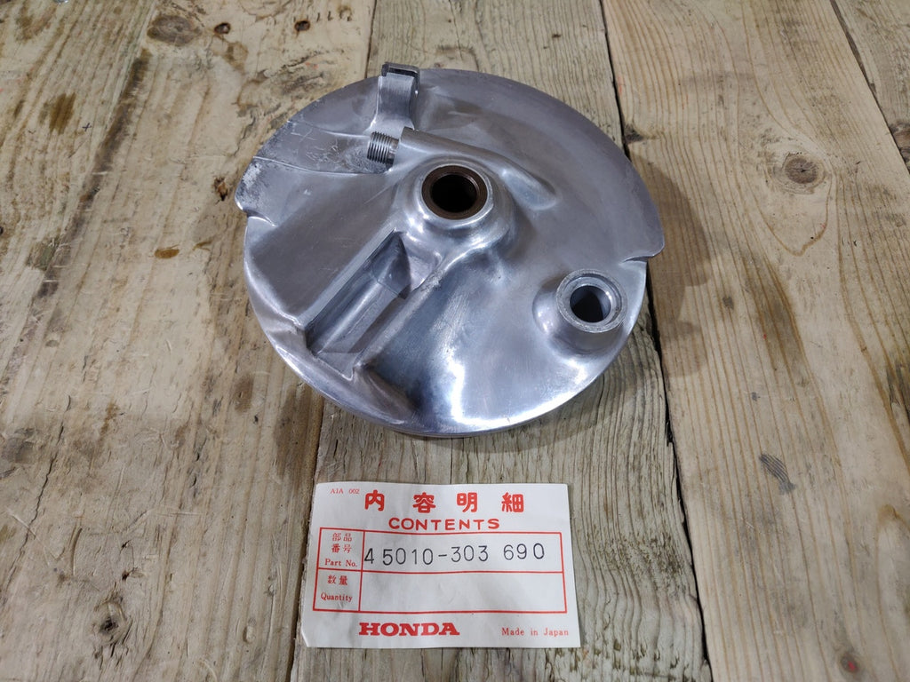 Honda CA175 CD125 CD175 ,Front Brake Plate, NOS Genuine Part Number 45010-303-690
