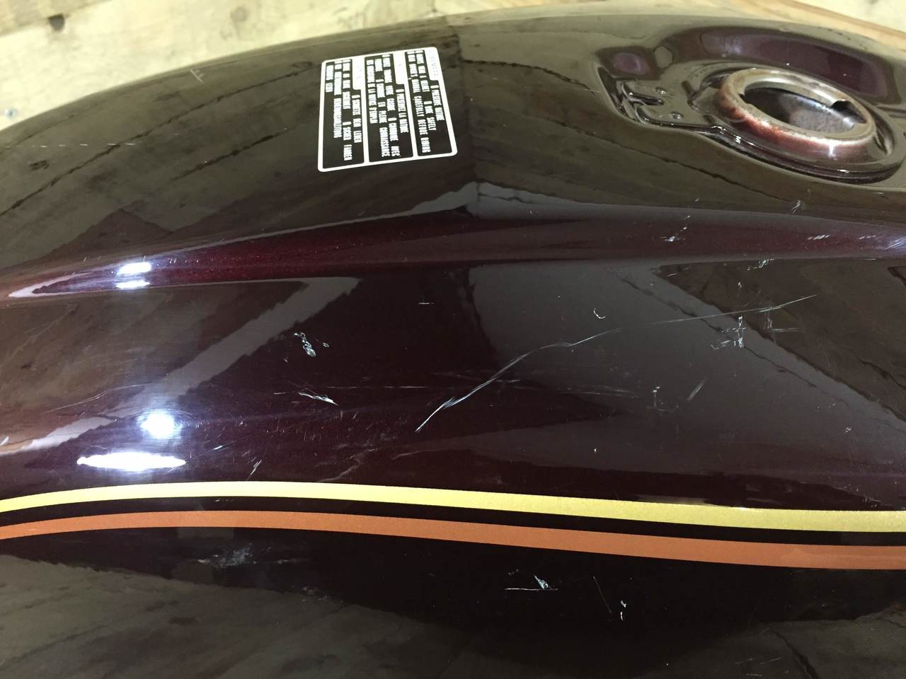Honda CB750FK ,Fuel Tank, NOS Shop Soiled MAROON