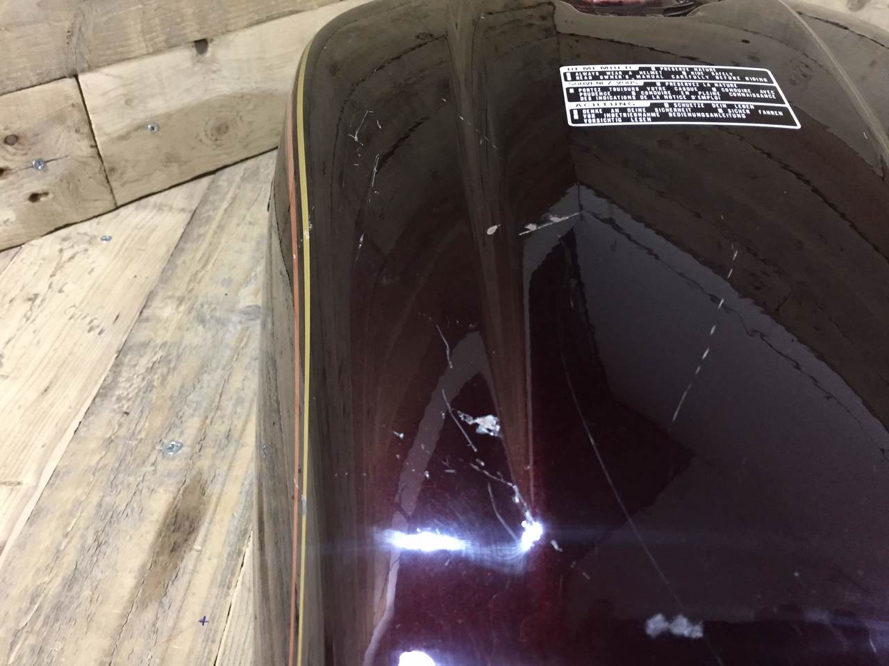 Honda CB750FK ,Fuel Tank, NOS Shop Soiled MAROON