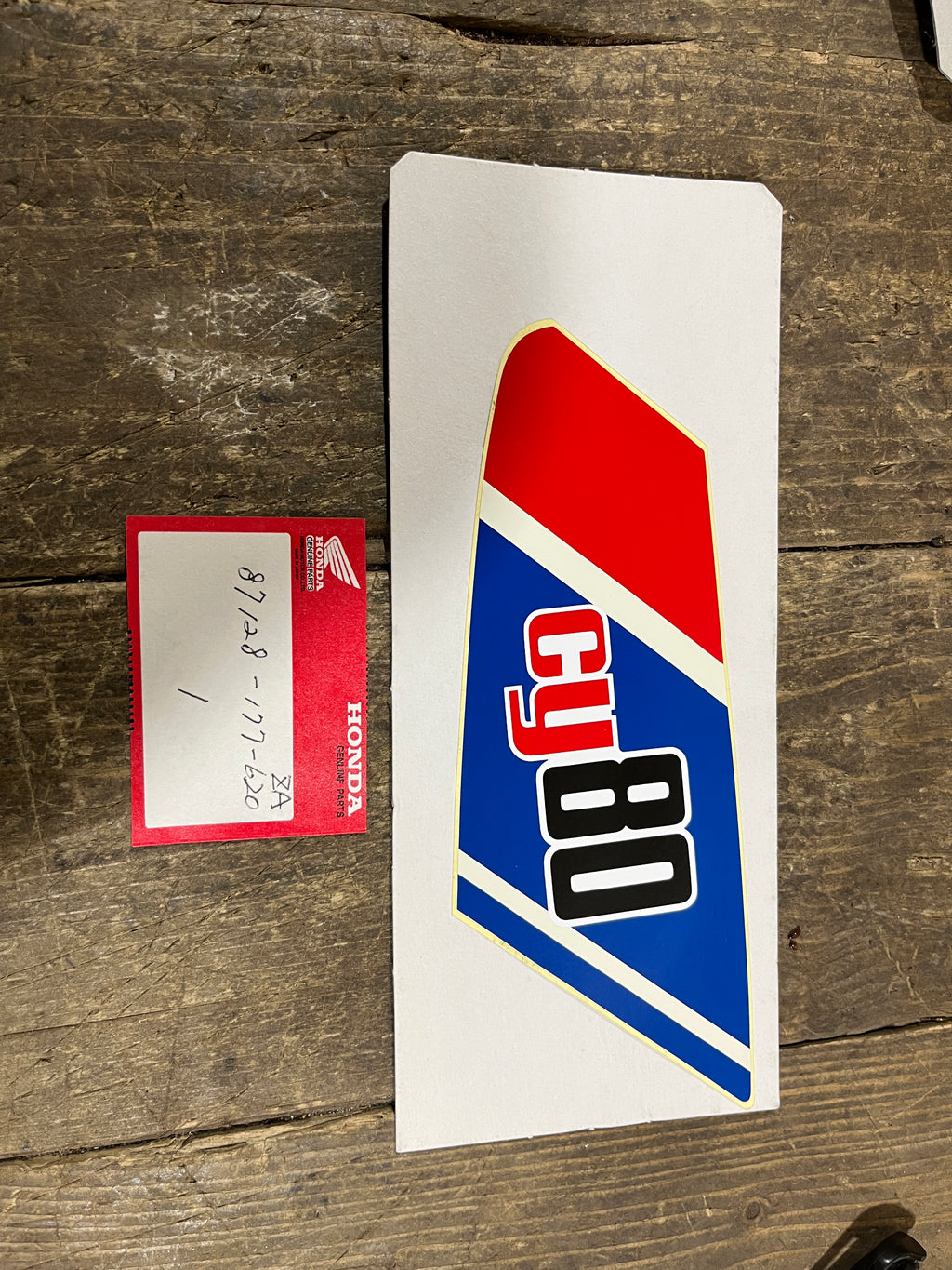 Honda CY80 ,Side Panel Decal, Genuine NOS Honda Part Number 87128-177-620ZA