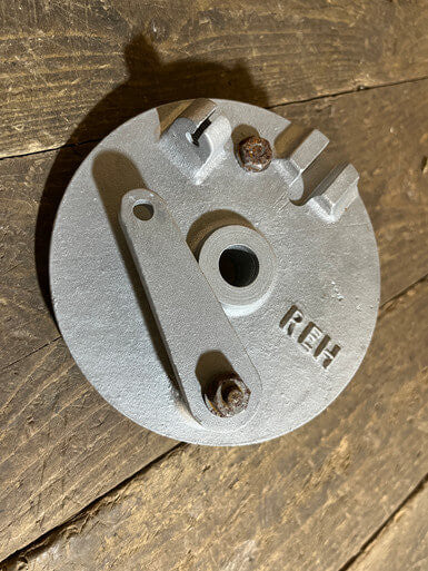 REH ,Front Brake Plate ,5 inch external diameter used part in good condition