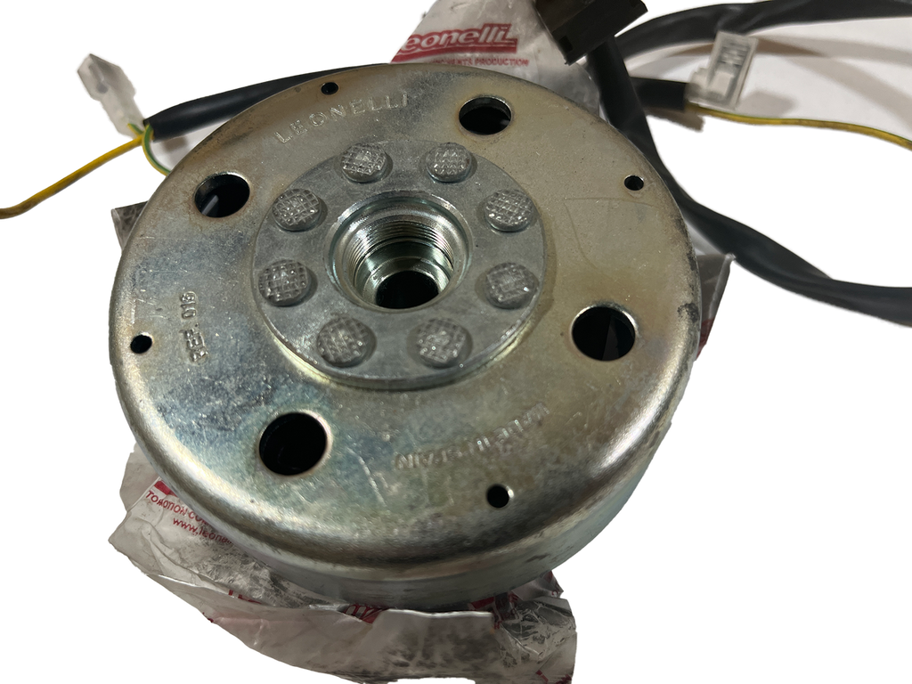 Gas Gas Boy, Stator and Flywheel, Genuine NOS Leonelli Part 016.A10