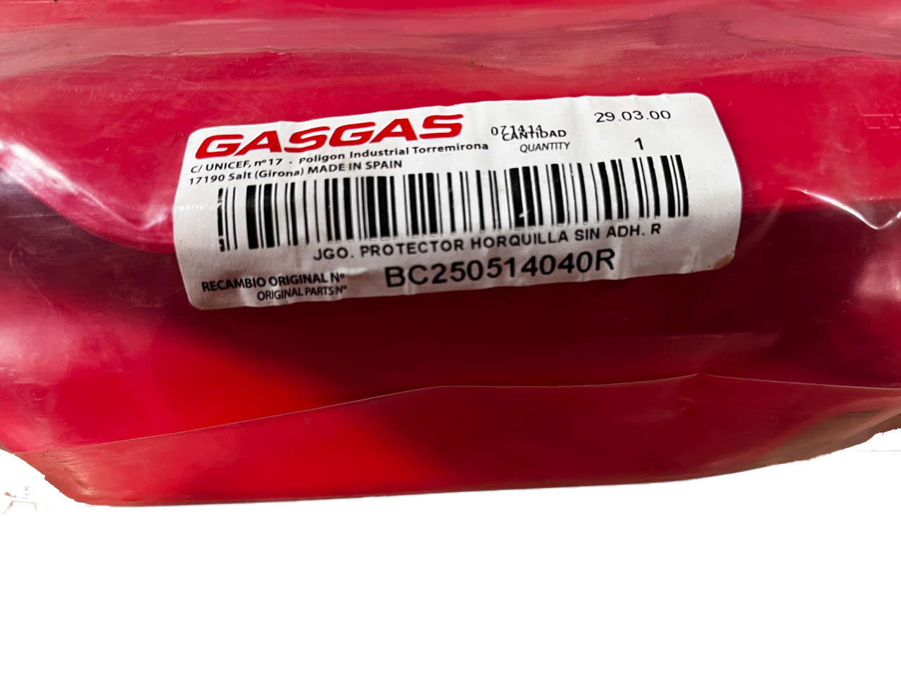 Gas Gas MC/EC 2006-2007 Red ,Fork Protectors, Genuine NOS BC250514040R