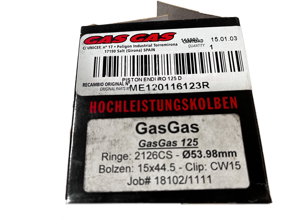 Gas Gas EC/SM125 2001-2013 Wossner Racing ,Piston Kit 53.98mm, NOS ME120116123R