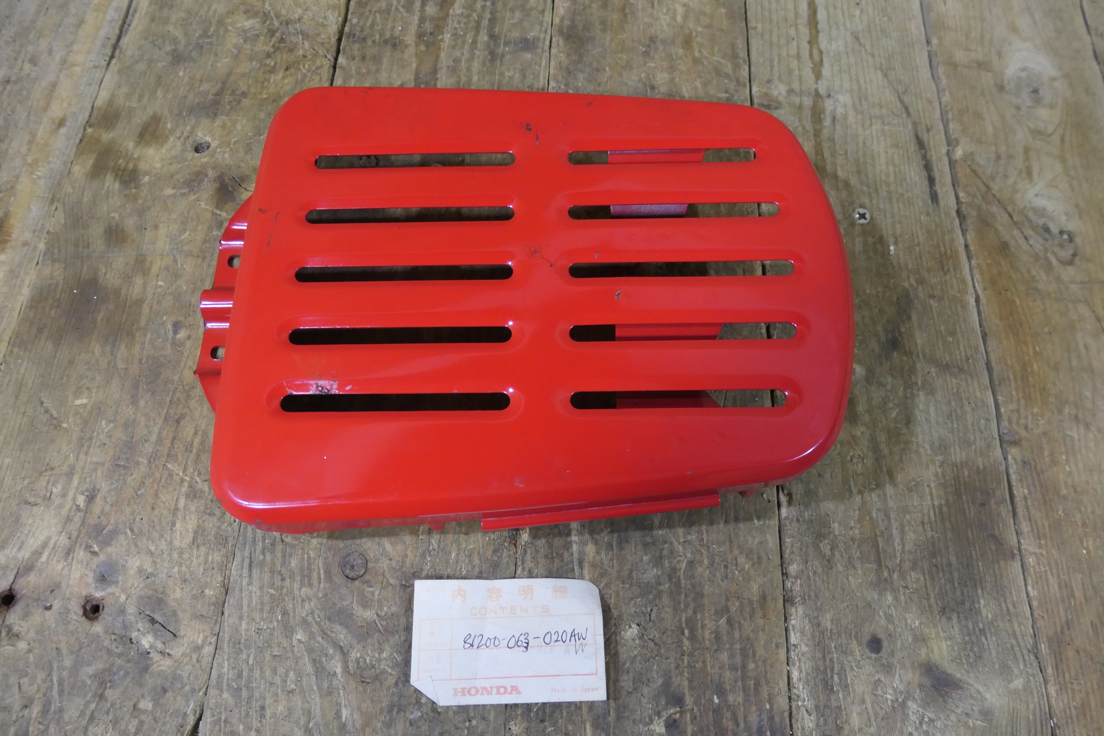 Honda PC50 ,Red Luggage Carrier, Genuine NOS Honda Part Number 81200-063-020AW
