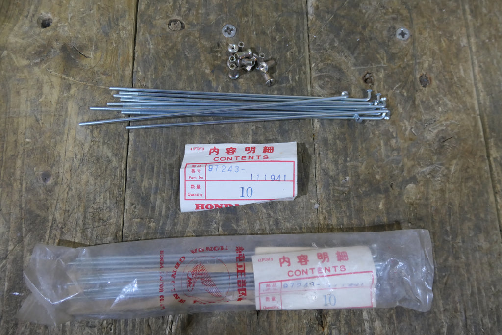 Honda P50 P25 ,20 Genuine Spokes & Nipples, for Front Wheel NOS 97243-111941