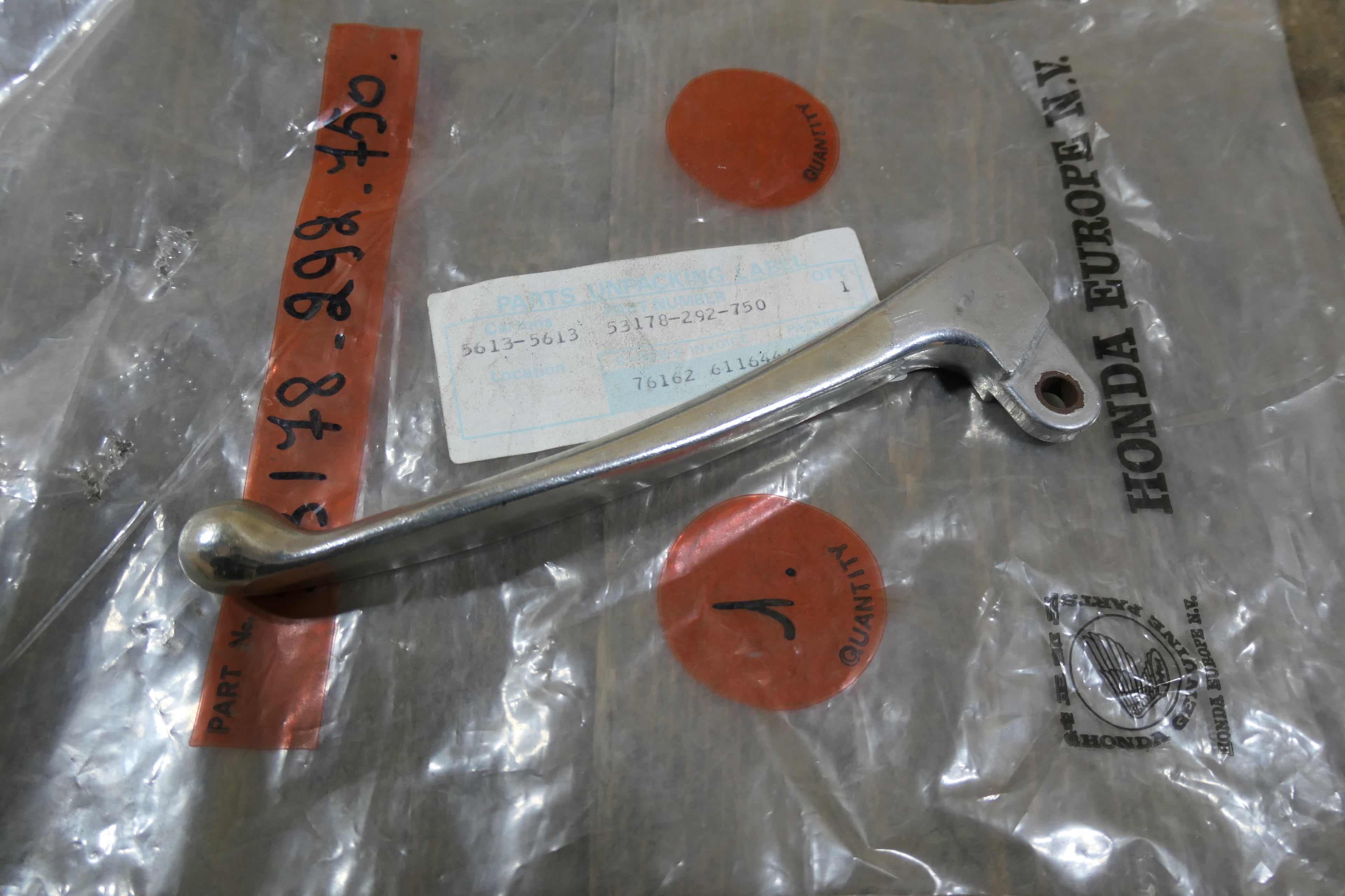 Honda CB350P CB450 CB500P CB750 ,Clutch Lever, NOS  Honda Part Number 53178-292-750