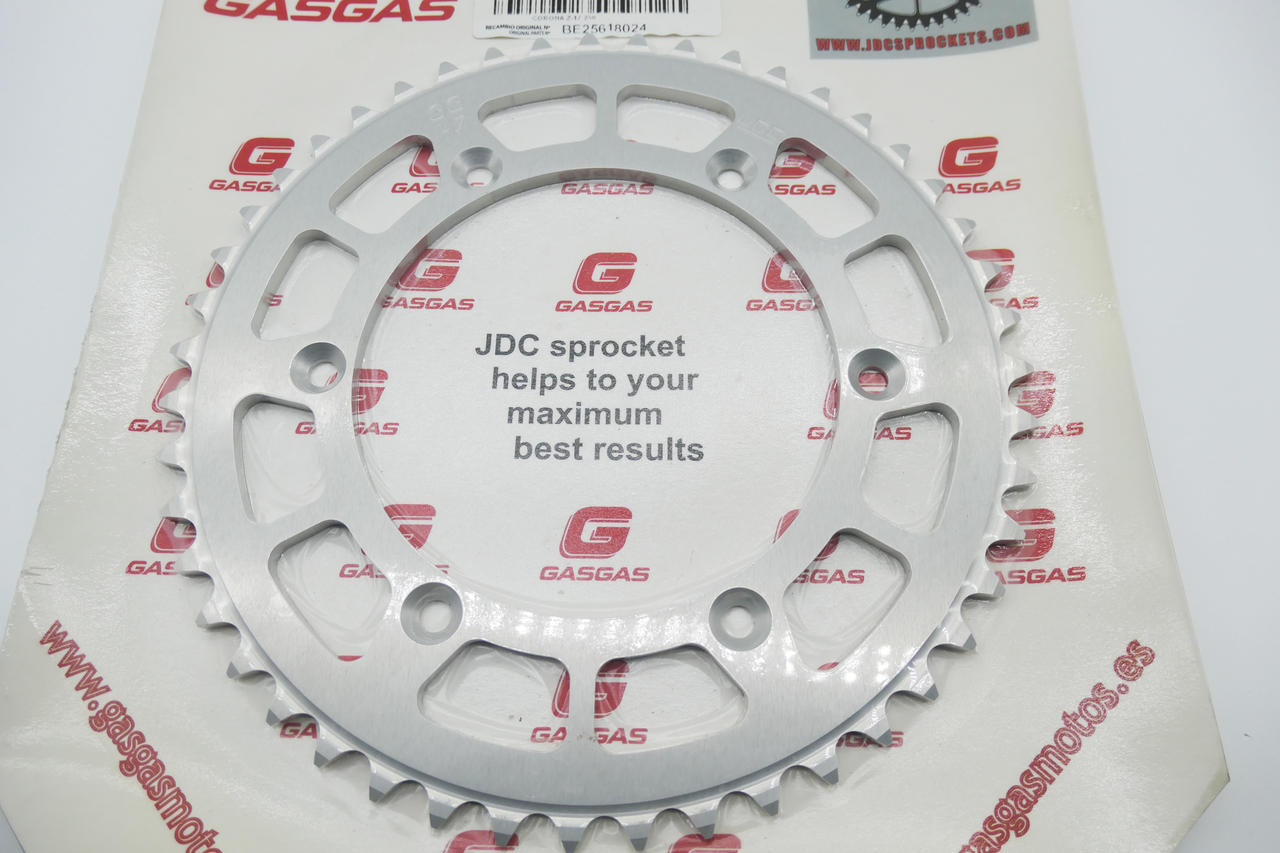 Gas Gas EC 2T, EC 4T, EC450F, 49 Tooth Rear Sprocket, Genuine, NOS, BE25618024 available at Moto-Classic from 29.95