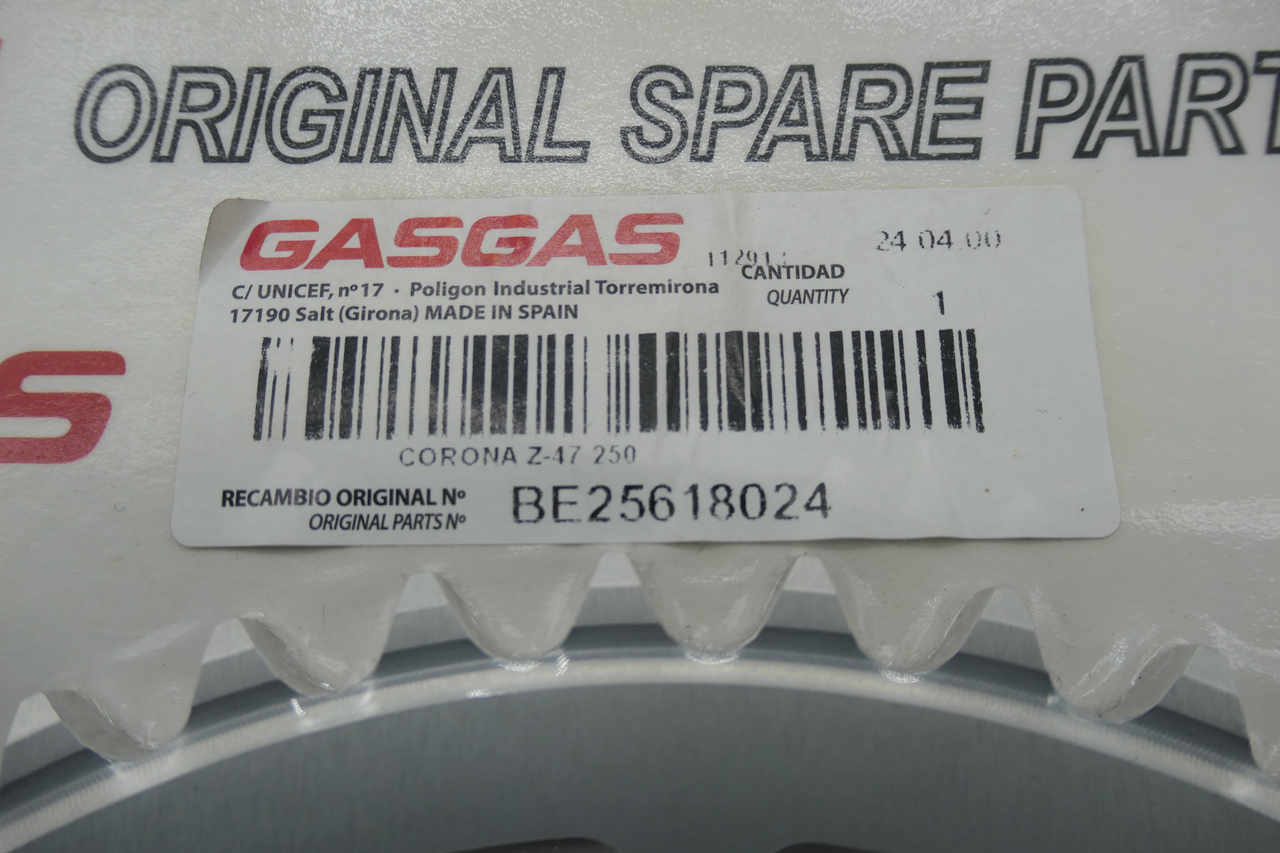 Gas Gas EC 2T EC 4T EC450F ,49T Rear Sprocket, Genuine NOS BE25618024