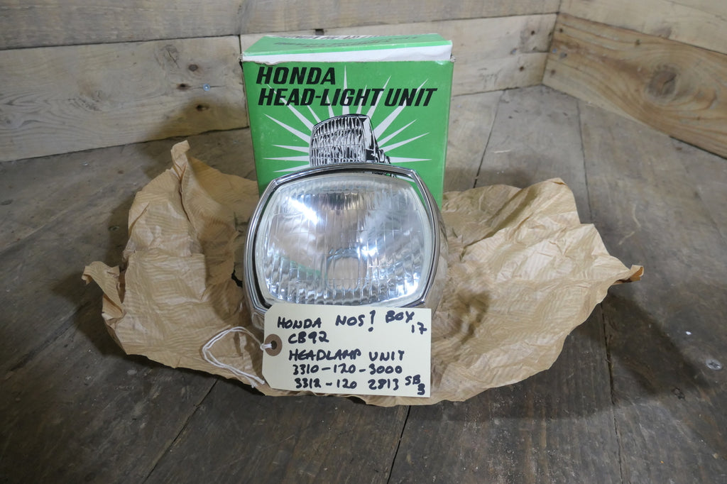 Honda CB 92, Headlamp Unit, Genuine NOS Honda Part Number 3310-120-3000