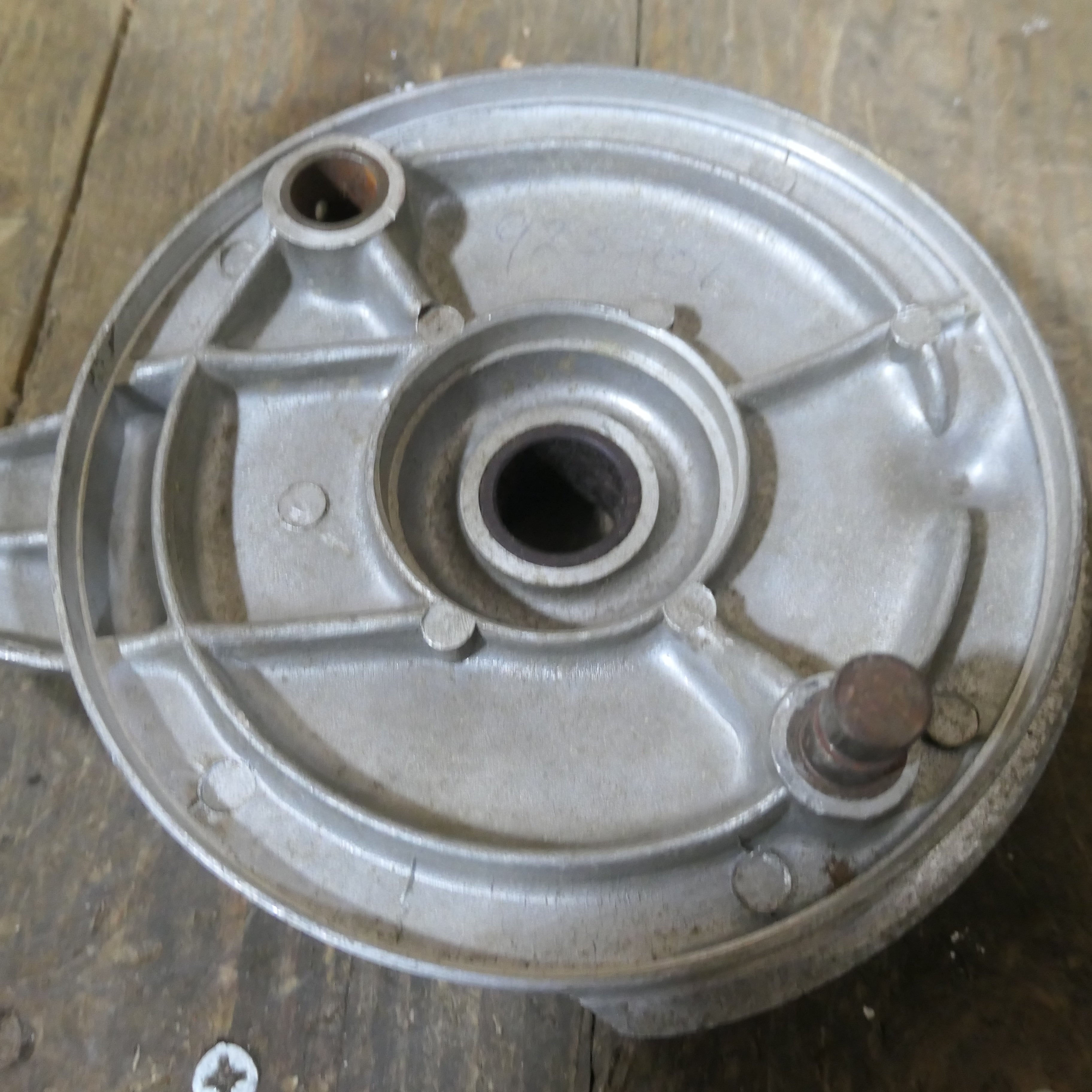 Honda C92 C95 ,Front Brake Plate, NOS Shop Soiled Honda Part Number 45100-202-020