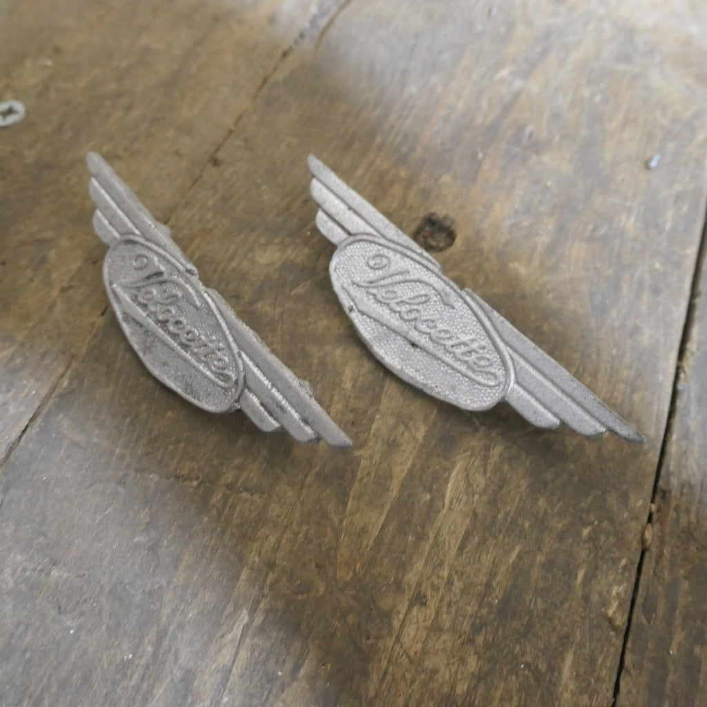 Velocette Metal ,Winged Toolbox Badge,  LE Vogue