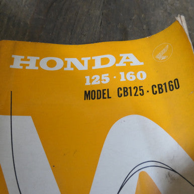 Honda 125,160 Parts List Book. Model CB125,CB160.  From1967.