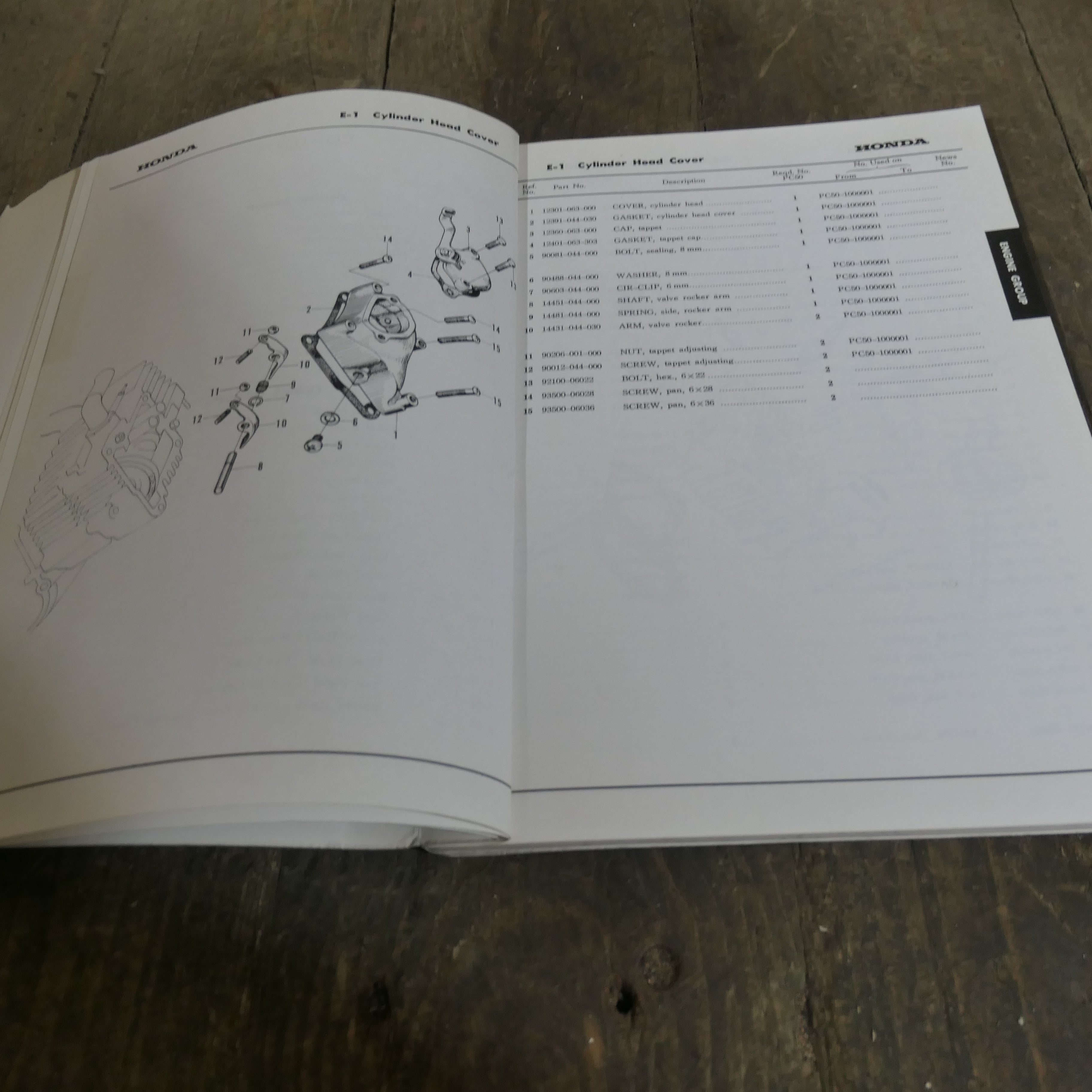 Honda PC50 Genuine Honda Parts List Book.