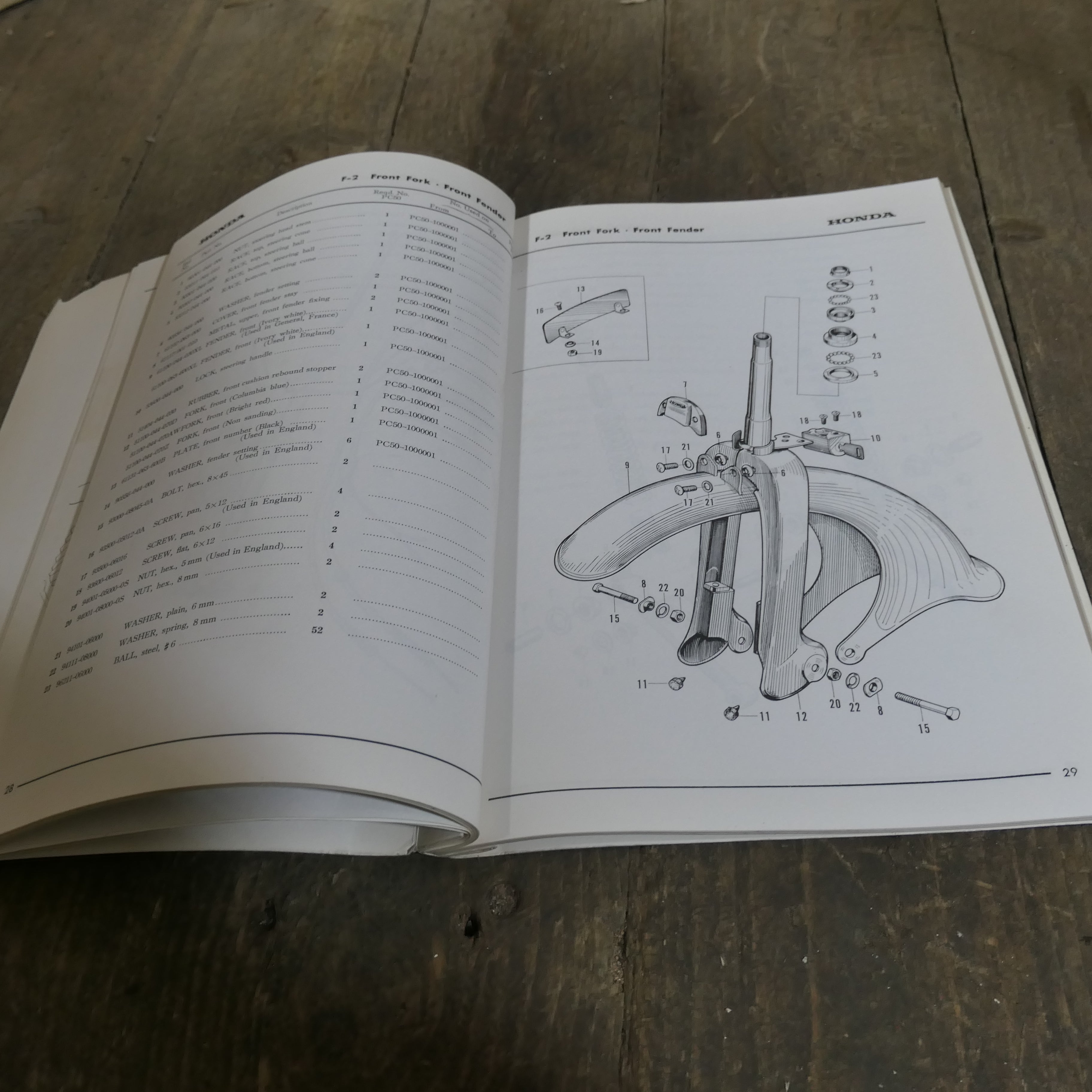 Honda PC50 Genuine Honda Parts List Book.