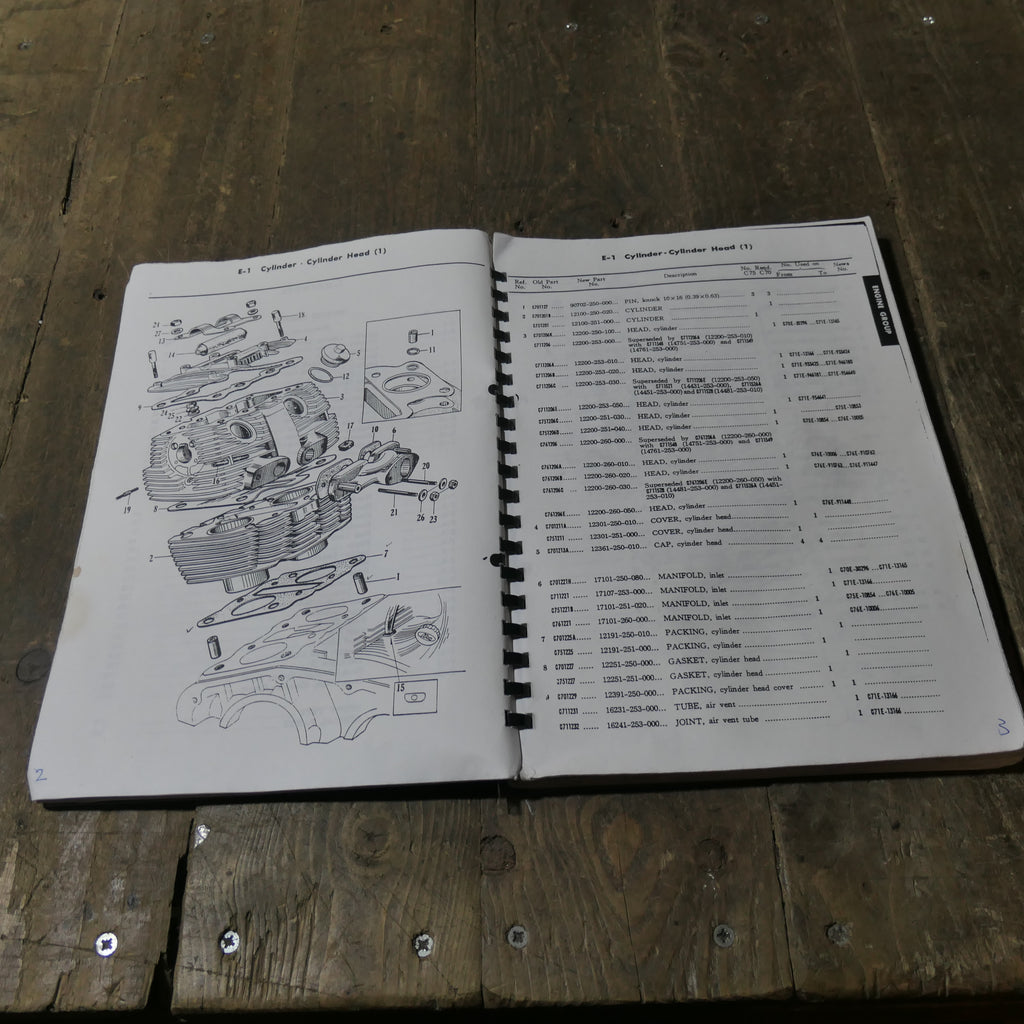 Honda C72 C77 ,Parts List Catalogue, 250cc 300cc.