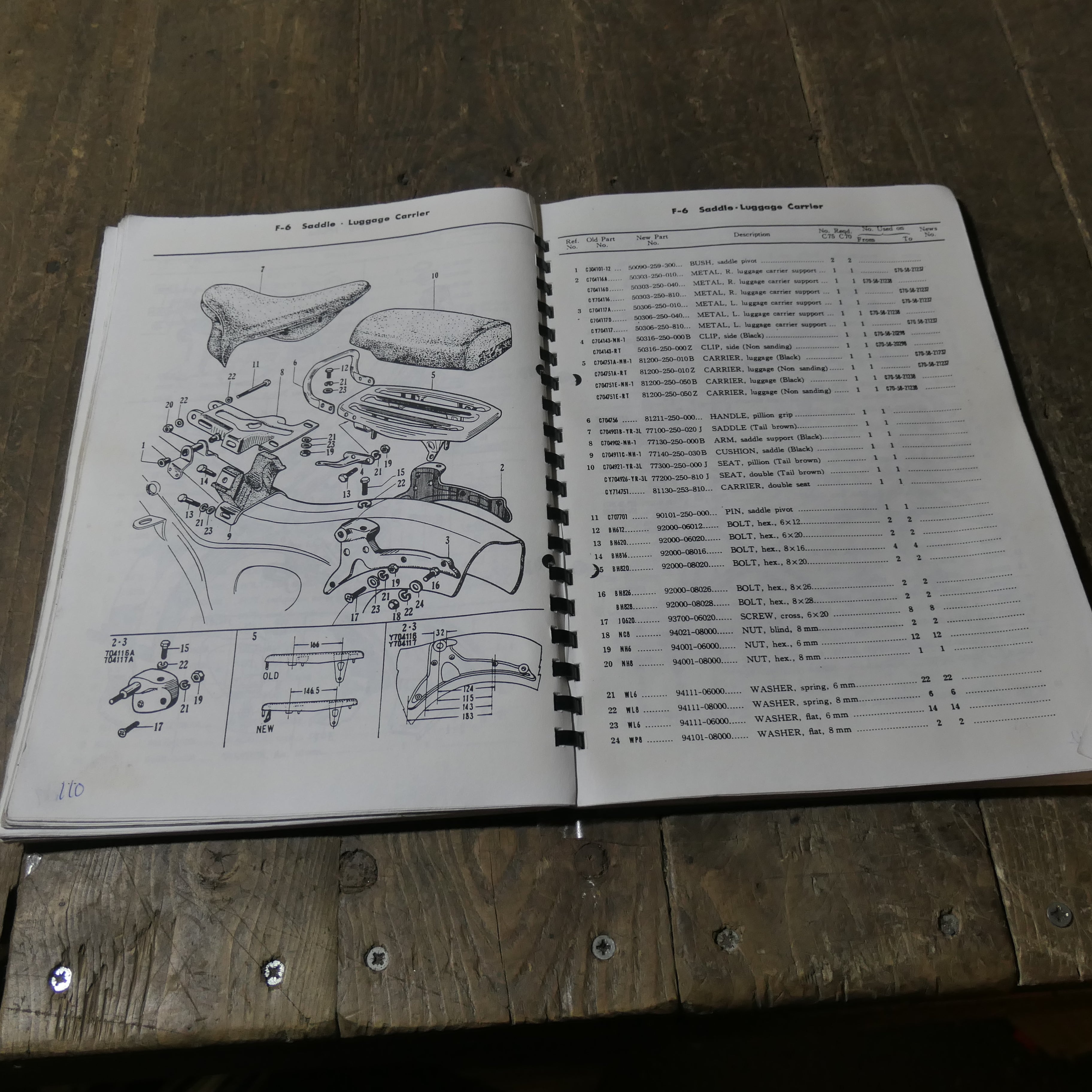 Honda C72 C77 ,Parts List Catalogue, 250cc 300cc.