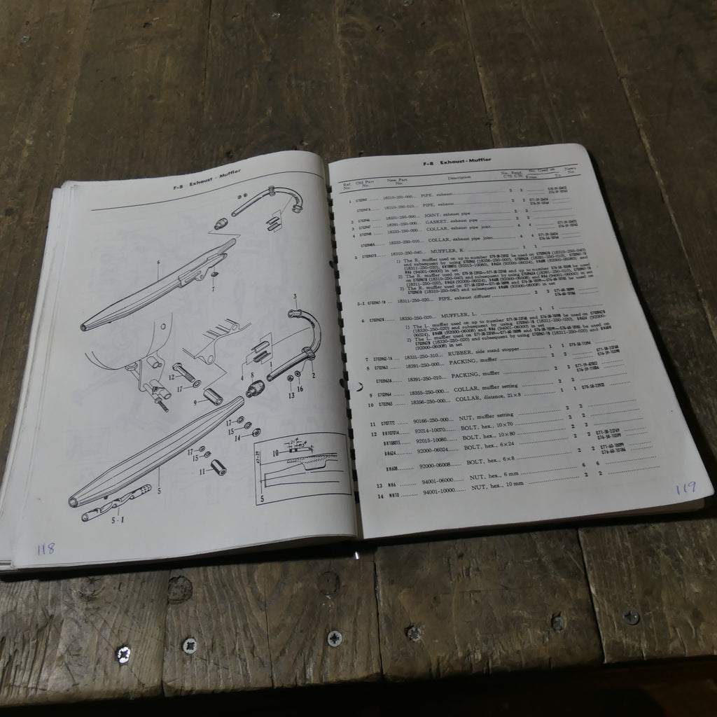 Honda C72 C77 ,Parts List Catalogue, 250cc 300cc.