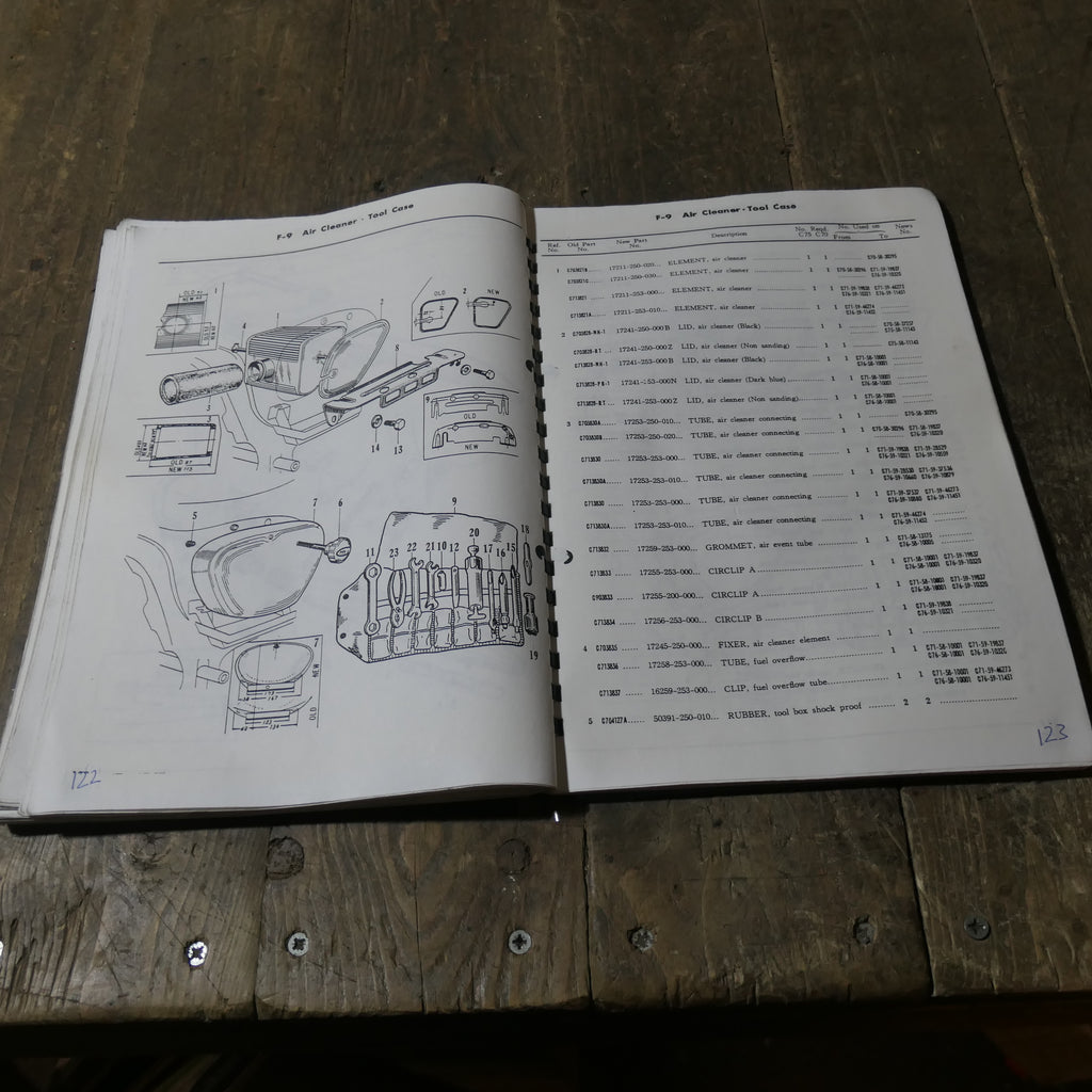 Honda C72 C77 ,Parts List Catalogue, 250cc 300cc.