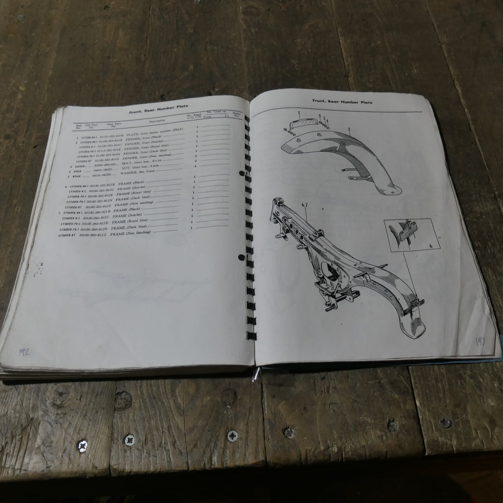 Honda C72 C77 ,Parts List Catalogue, 250cc 300cc.
