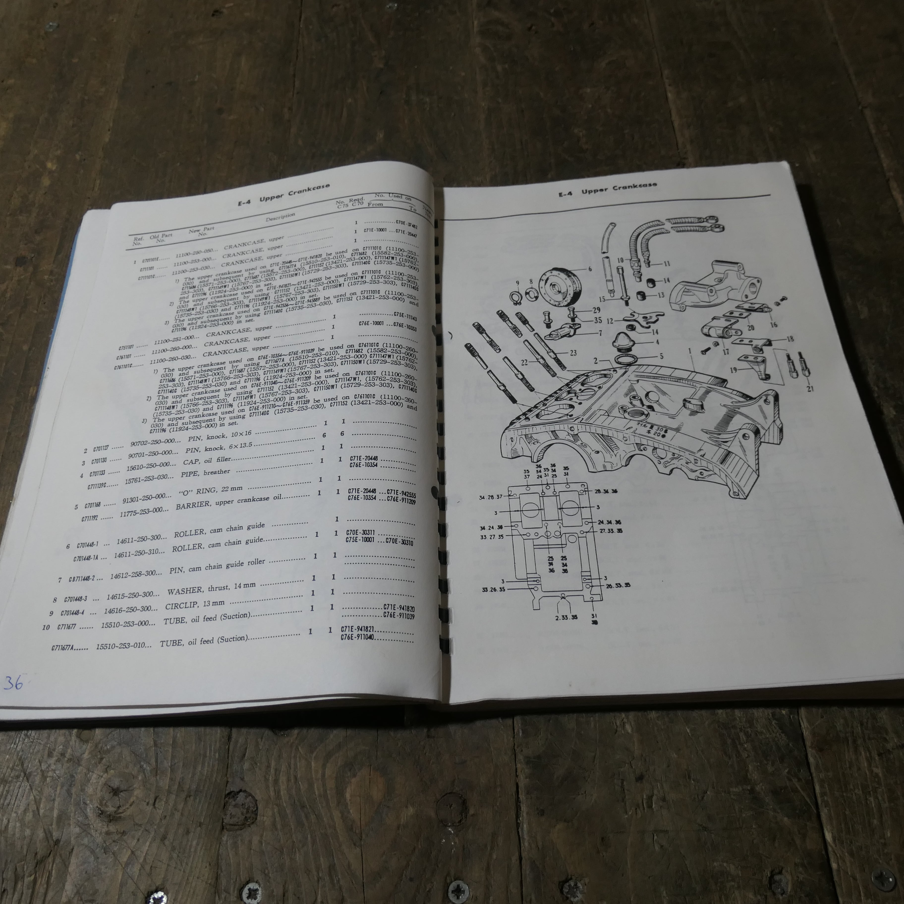Honda C72 C77 ,Parts List Catalogue, 250cc 300cc.