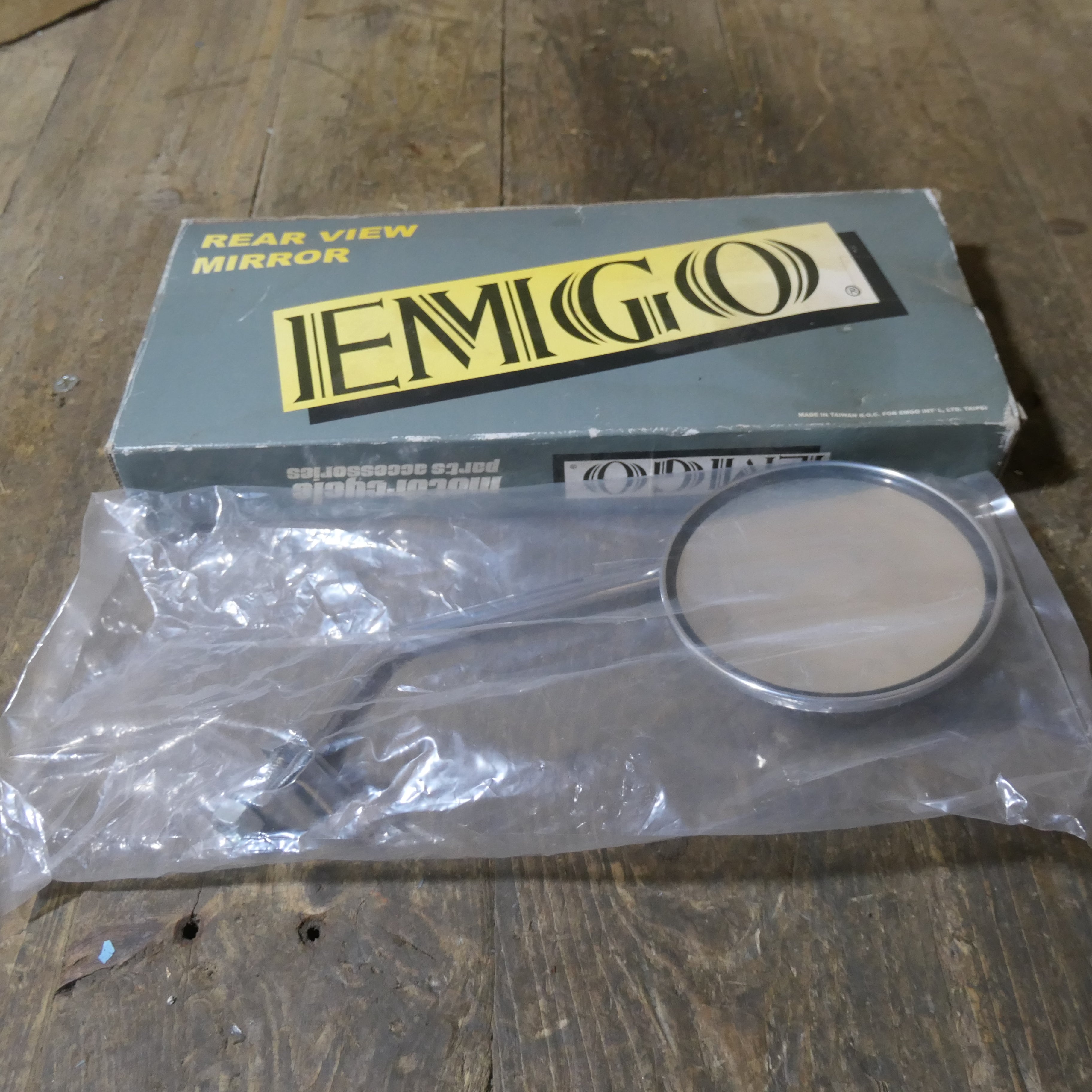 Honda, Yamaha, Suzuki, Kawasaki, Emgo Rear View Motorcycle Mirror,  NOS.