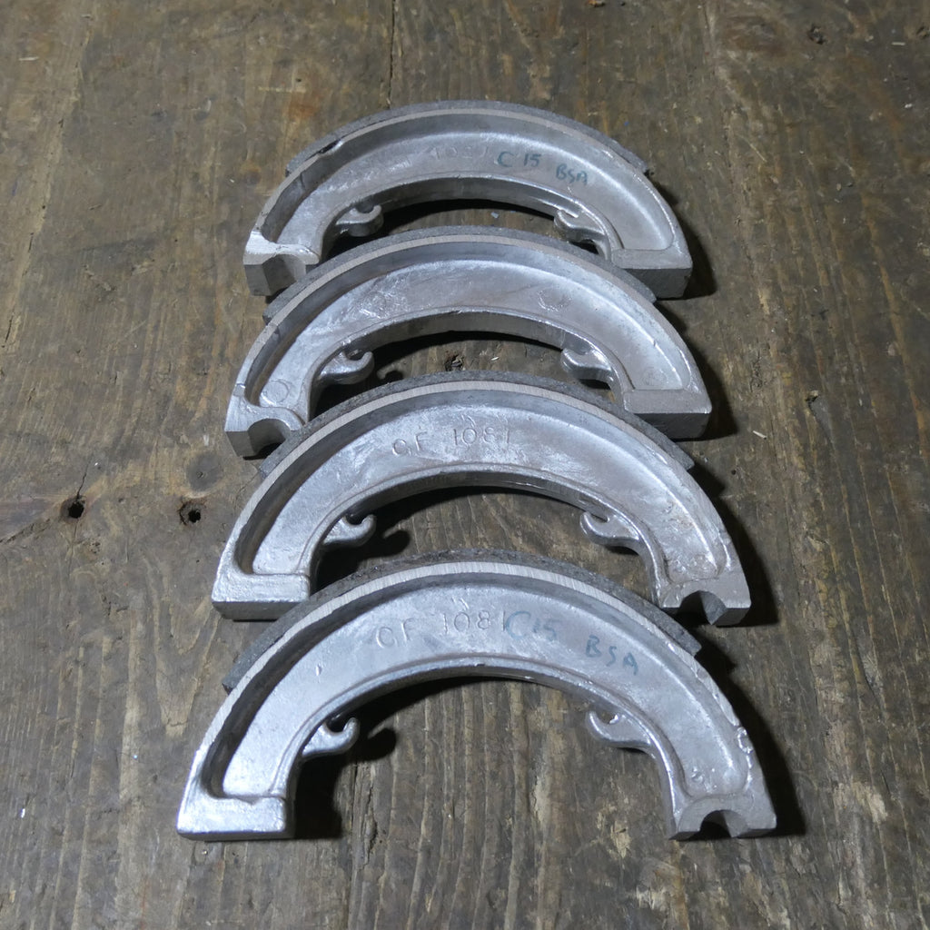 BSA ,C15 Brake Shoes, NOS 2 Pairs Front and Rear