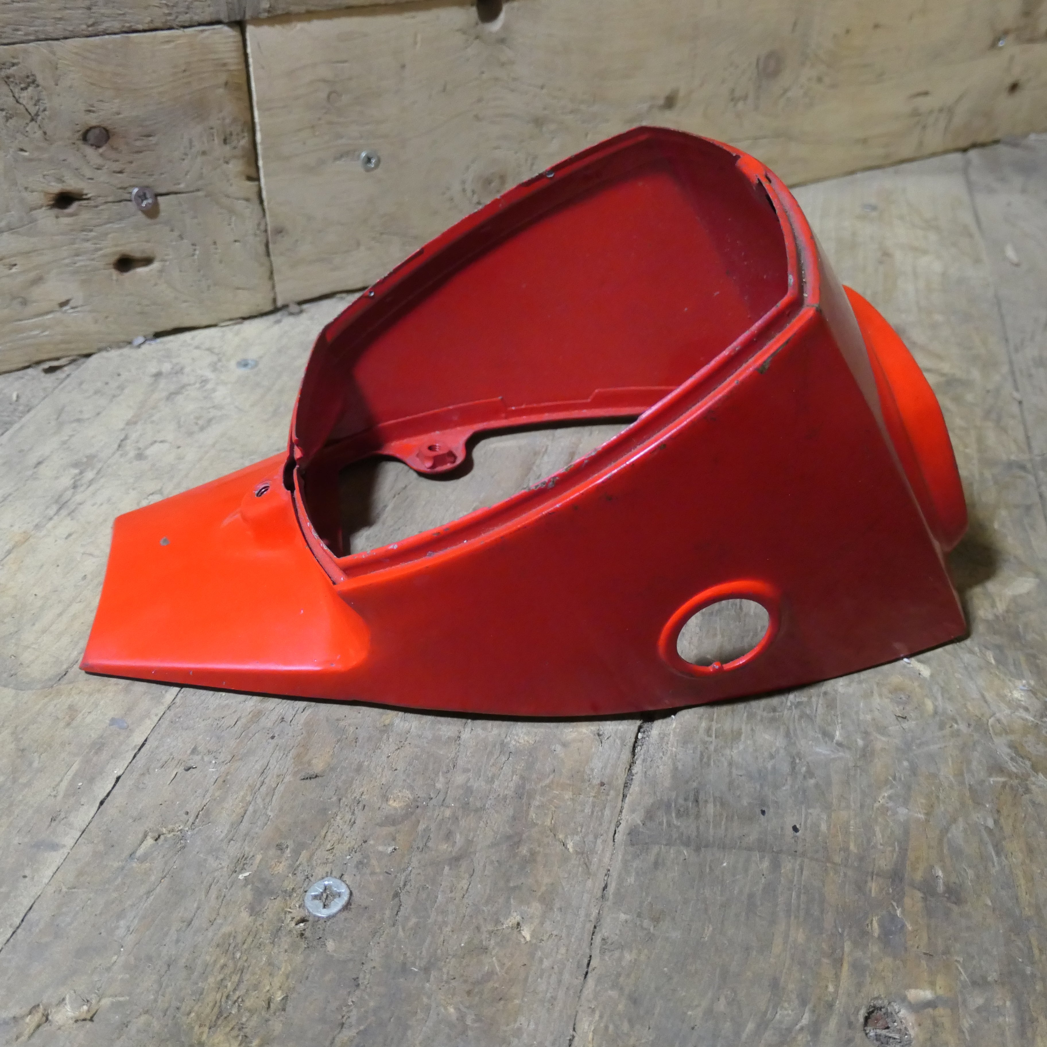 Honda C72 C77 ,Headlight Cowling, Genuine NOS Red Honda Part Number 61301-205-020C