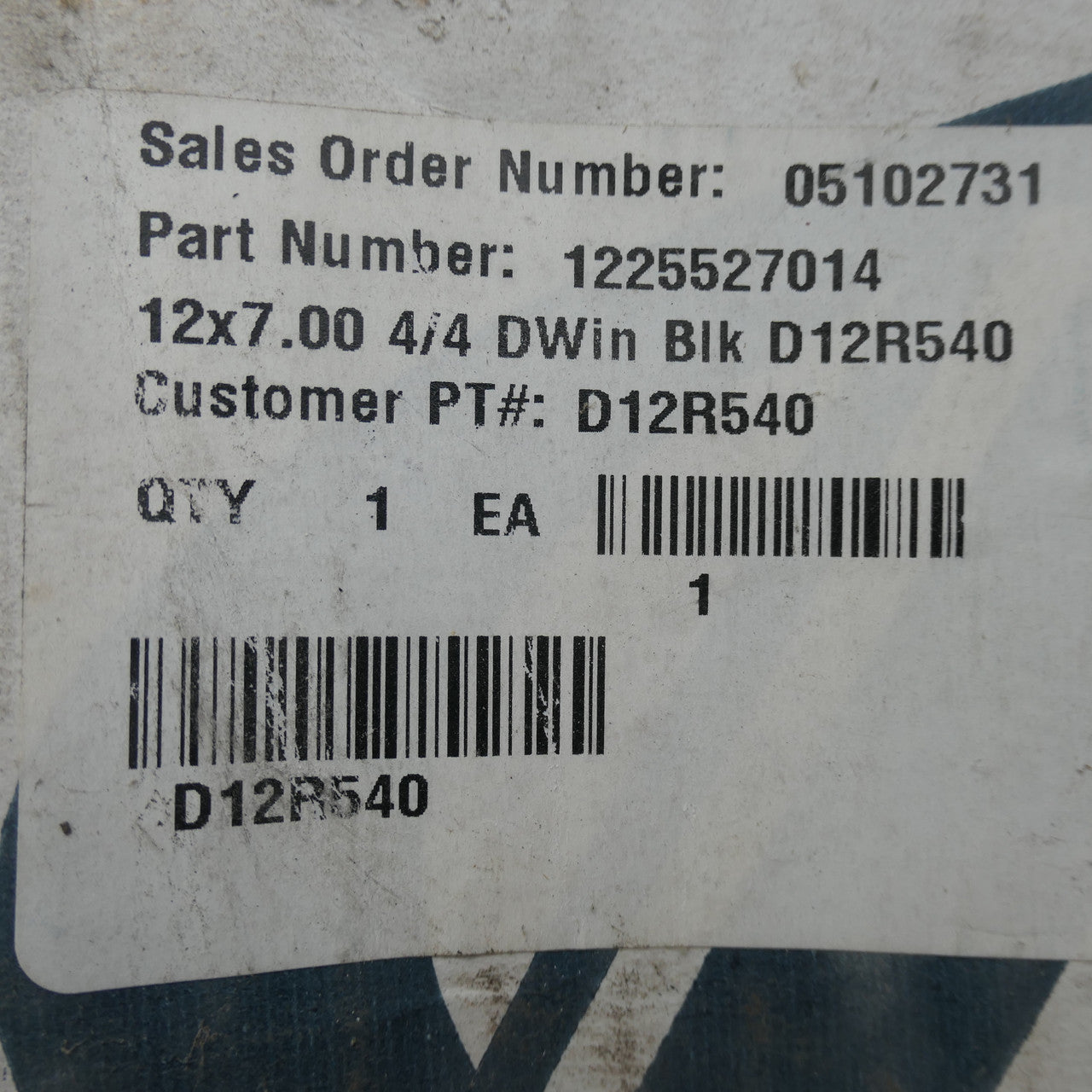 ITP ,12" Black Steel Wheel, NOS 1225527014
