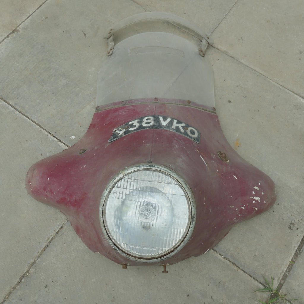1950s Double Screen and Headlght RARE,Avon Fairing, Maroon With Headlght RARE