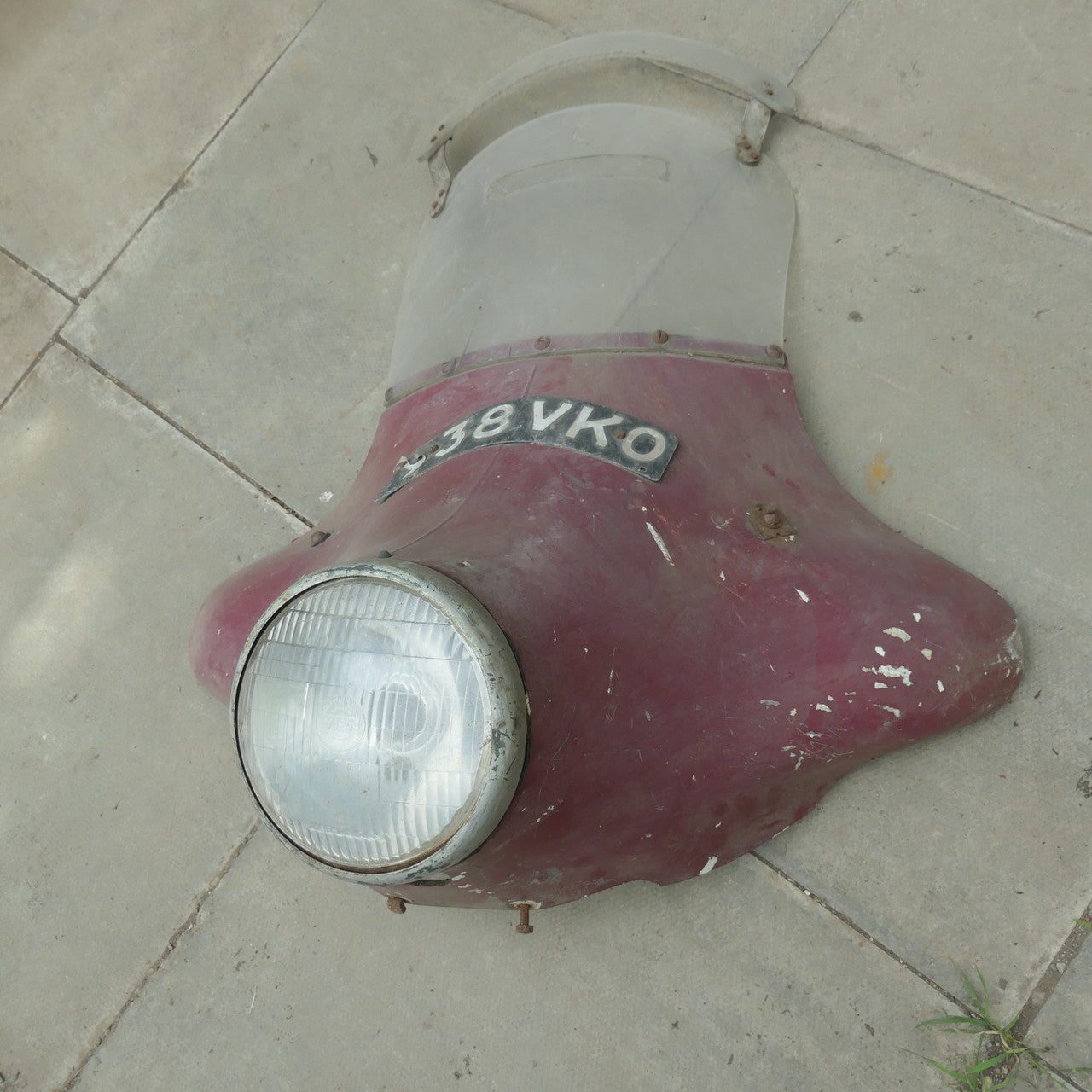1950s Double Screen and Headlght RARE,Avon Fairing, Maroon With Headlght RARE