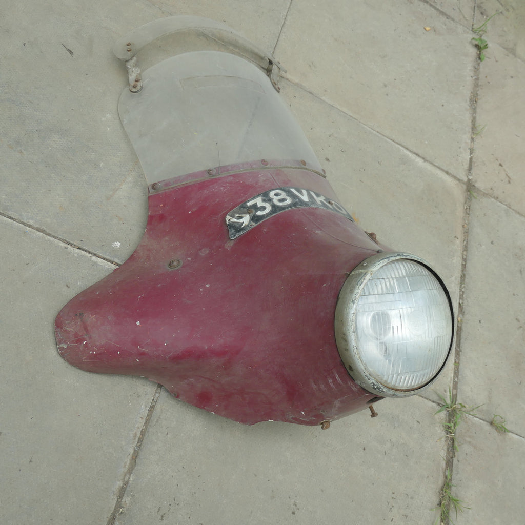 1950s Double Screen and Headlght RARE,Avon Fairing, Maroon With Headlght RARE