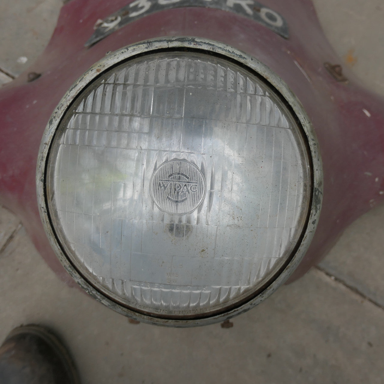 1950s Double Screen and Headlght RARE,Avon Fairing, Maroon With Headlght RARE