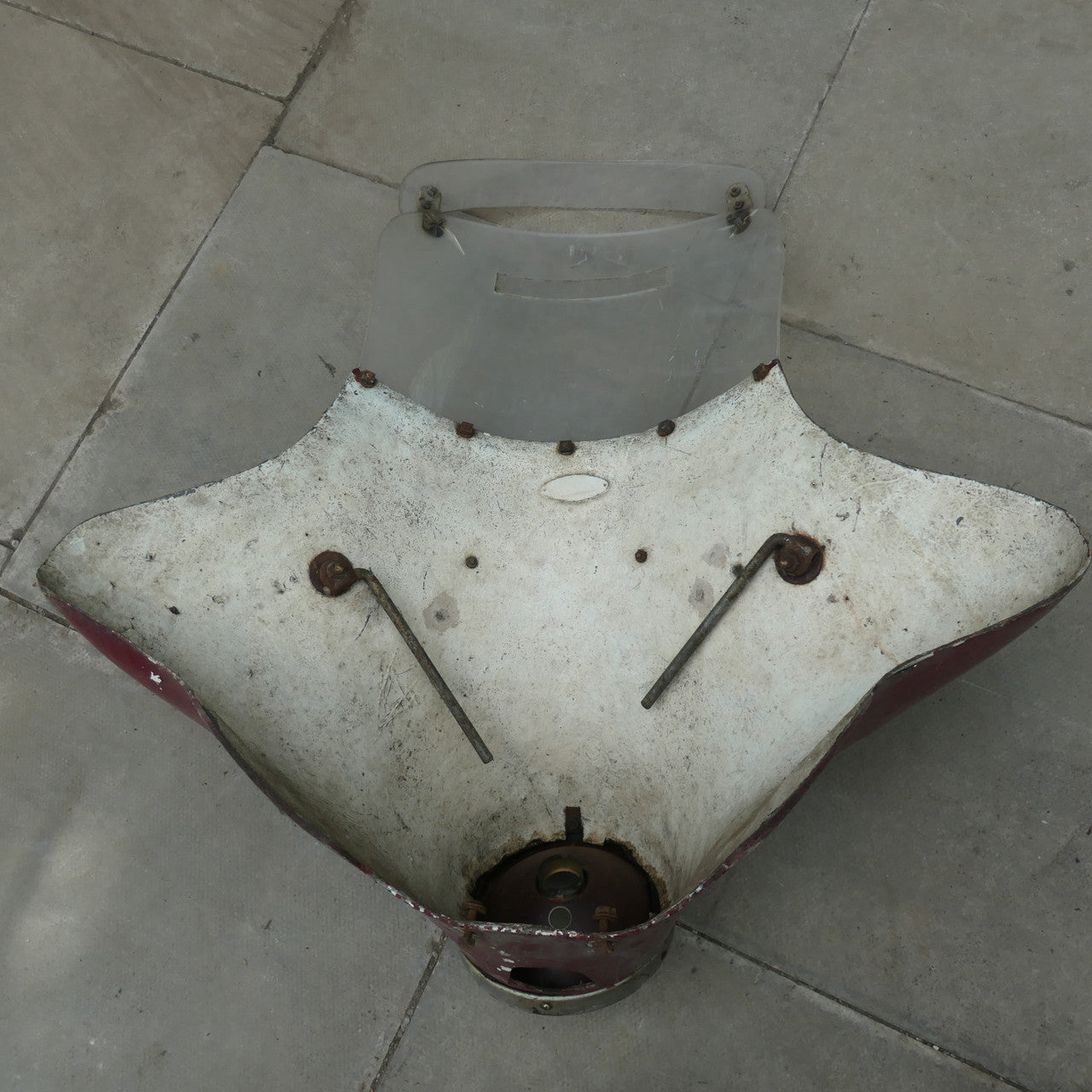 1950s Double Screen and Headlght RARE,Avon Fairing, Maroon With Headlght RARE