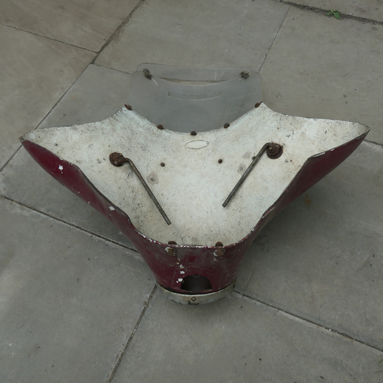 1950s Double Screen and Headlght RARE,Avon Fairing, Maroon With Headlght RARE