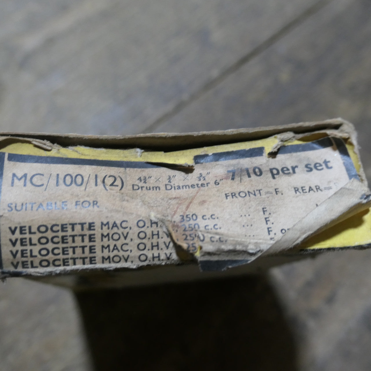 Velocette MAC,Nu-Texa Brake Linings, MOV 1937-46