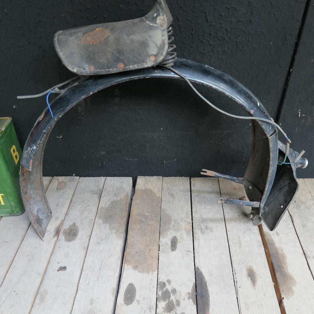 Vintage 1940s 50s Motorcycle ,Rear Mudguard, Pillion Seat Rear Light Number Plate Wiring and Stays