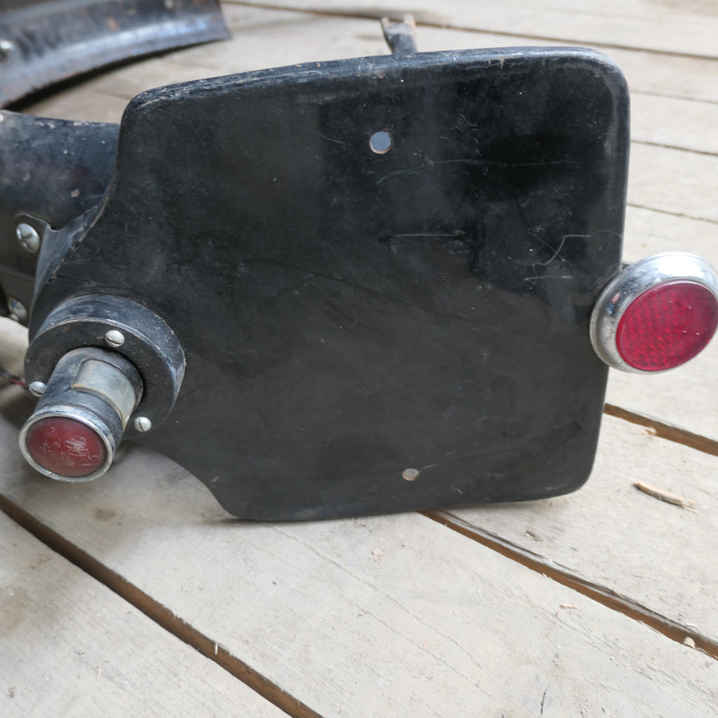 Vintage 1940s 50s Motorcycle ,Rear Mudguard, Pillion Seat Rear Light Number Plate Wiring and Stays