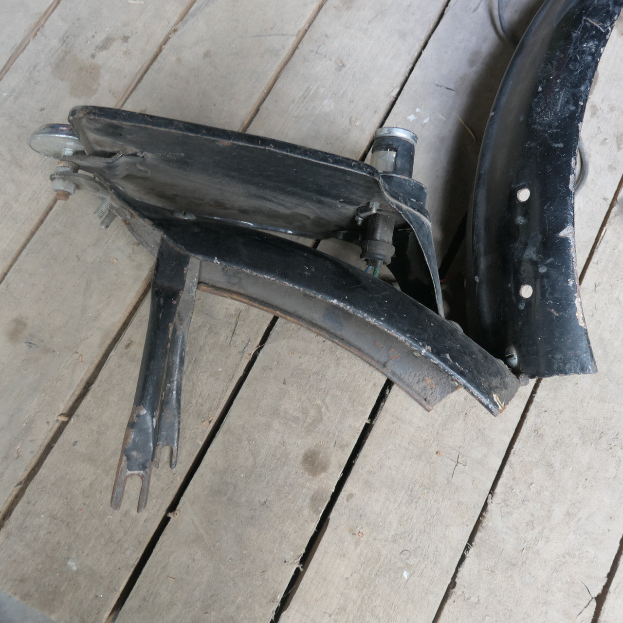 Vintage 1940s 50s Motorcycle ,Rear Mudguard, Pillion Seat Rear Light Number Plate Wiring and Stays