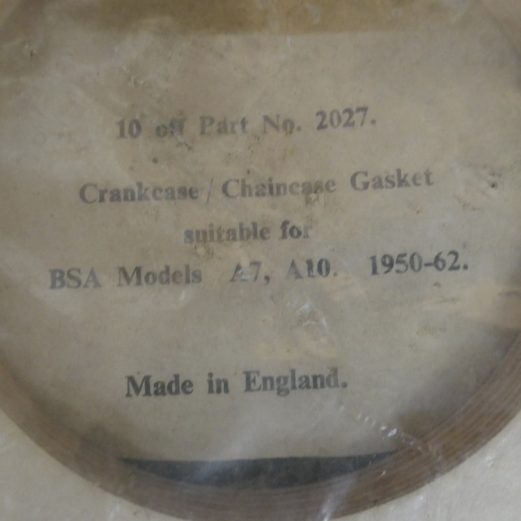 BSA A7A10 Crankcase ,Chaincase Gasket, 1950-TO-1962 Genuine NOS 2027