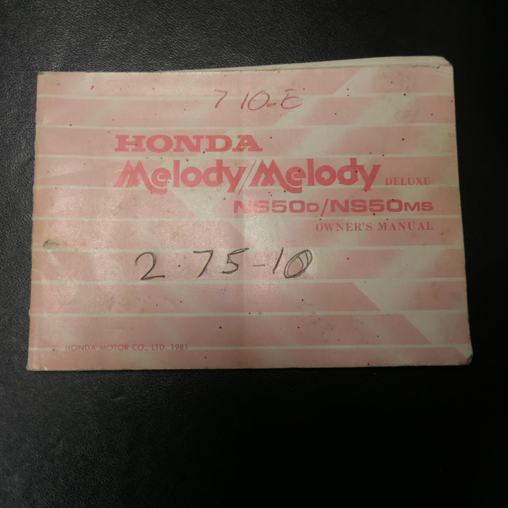 Honda Melody Deluxe Owners Manual  NS50.